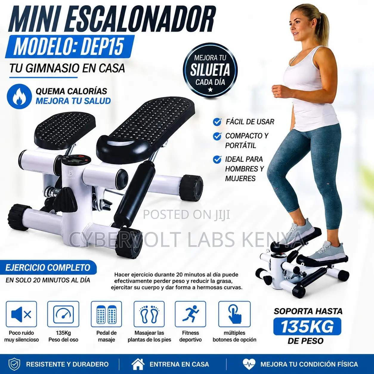 Mini Stepper DEP15 Exercise Machine | Home Workout | 135KG Capacity