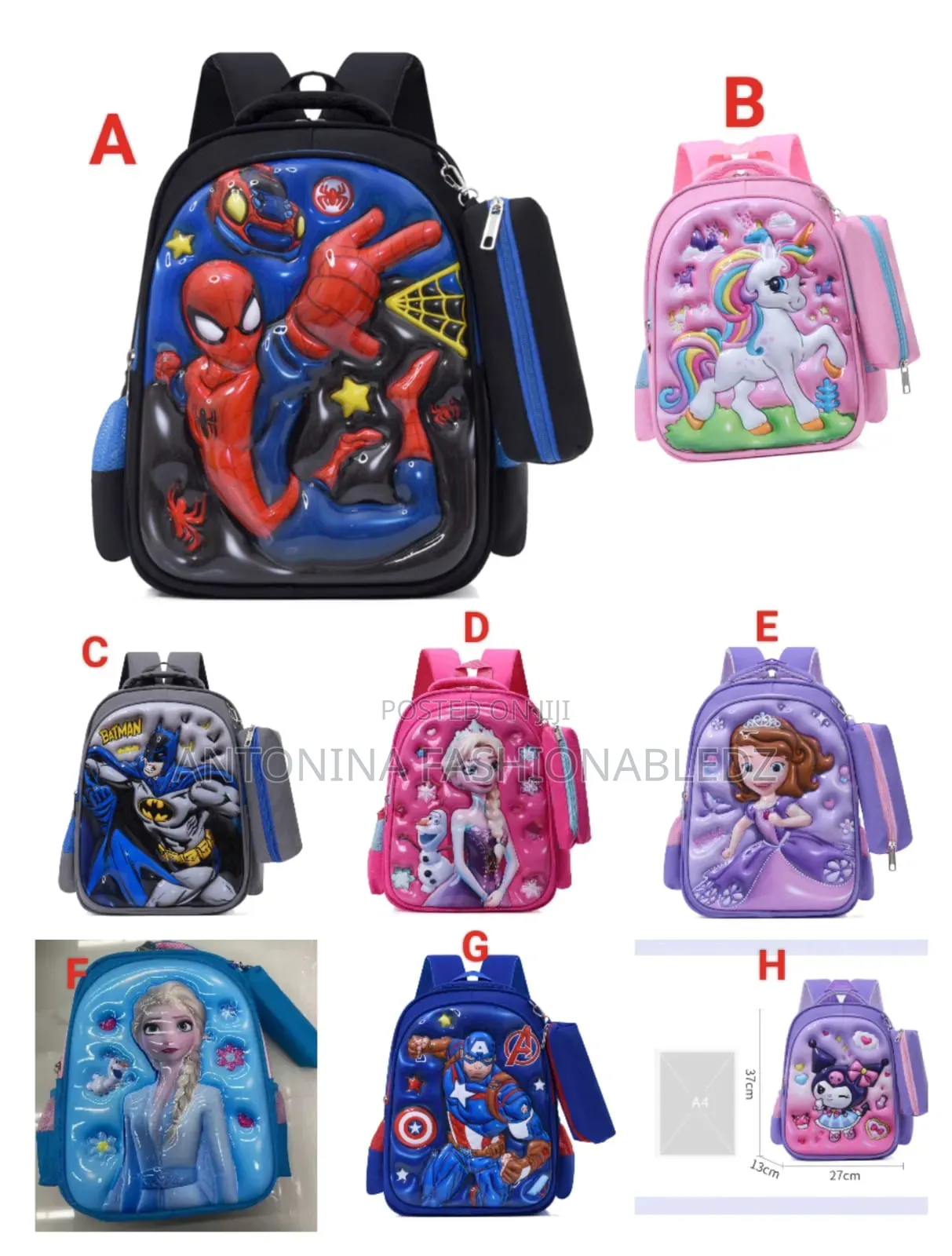 Cartoon Themed School Bag