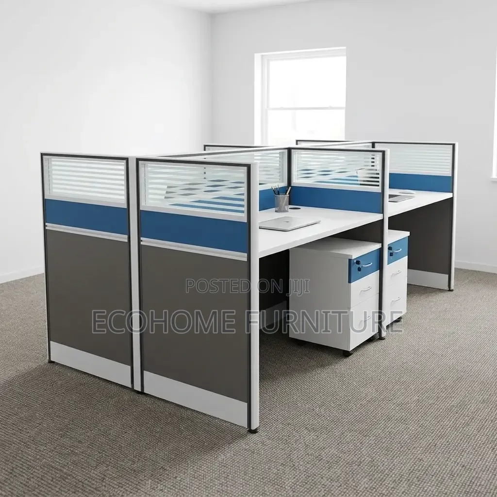Office Workstation – 4 Seater Staff Partition Workstation
