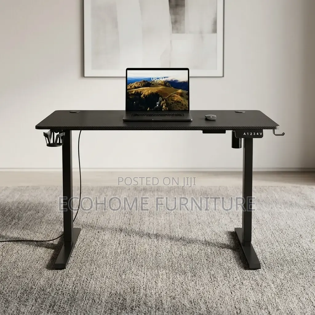 Office Desk – 1.4m Electric Height Adjustable Standing Computer Desk