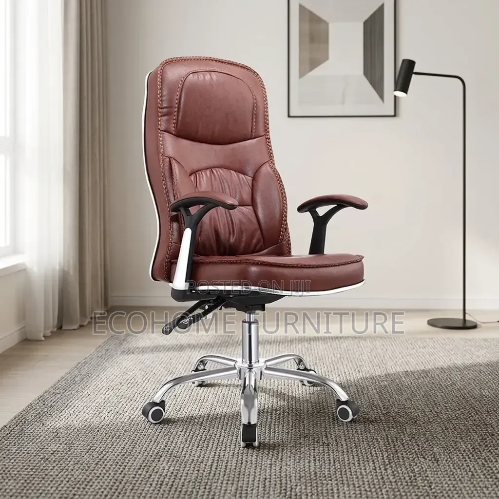 Office Chair – Brown Leather Executive High Back Chair