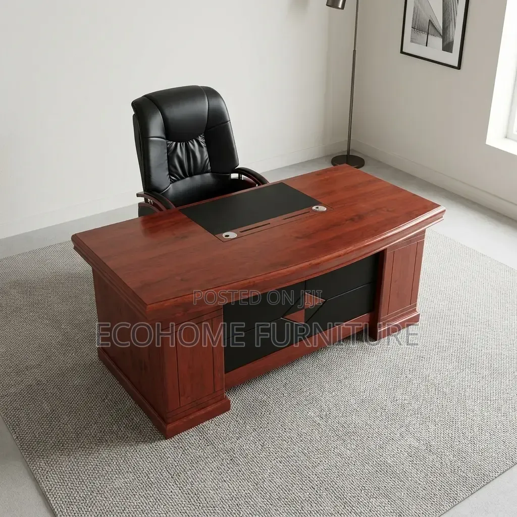 Office Desk – Executive Wooden Managerial Desk With Drawers