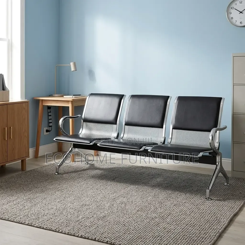 Waiting Bench – 3 Seater Metal Reception Airport Chair