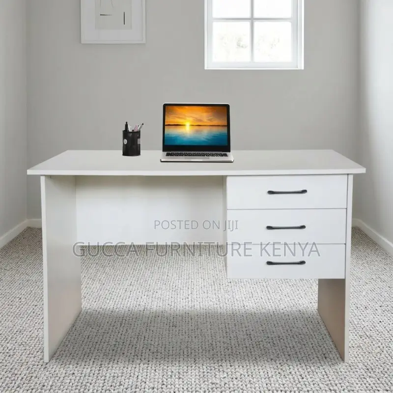 White 1-Meter Study Desk