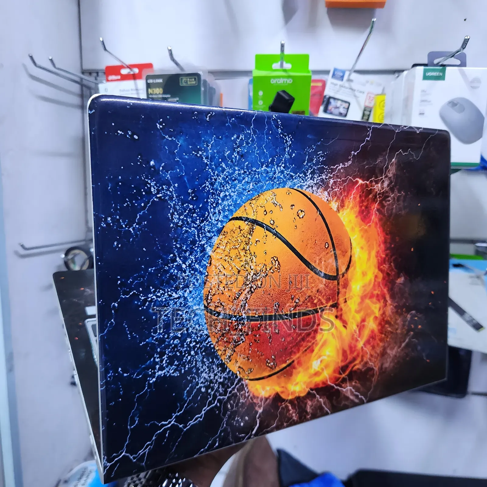 Basketball Hoop Theme Ball Fire Laptop Skin