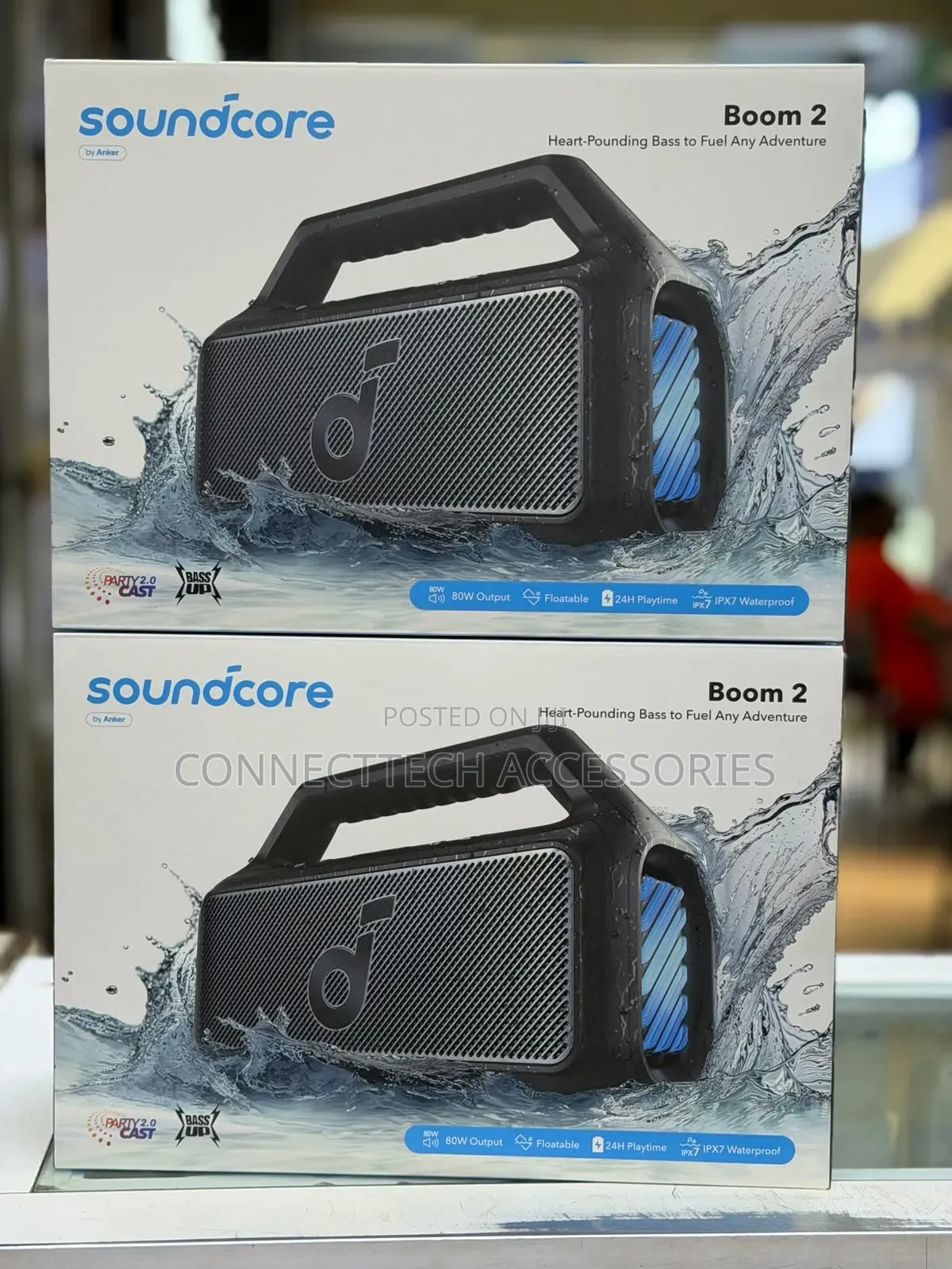 Soundcore Boom 2 by Anker, 80W Outdoor Bluetooth Speaker, 24H Playtime