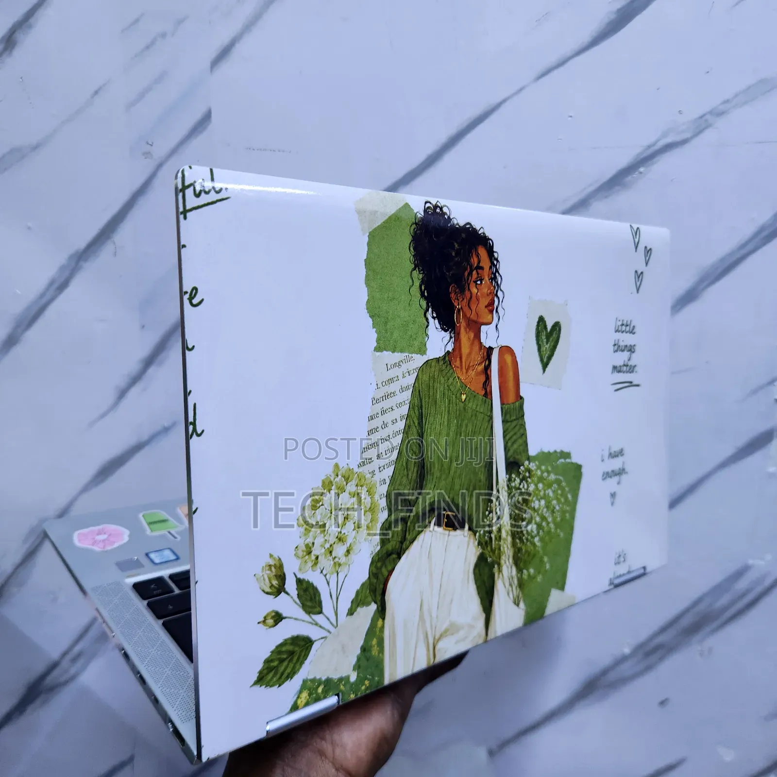 Beautiful Black Feminine Customized Laptop Skins