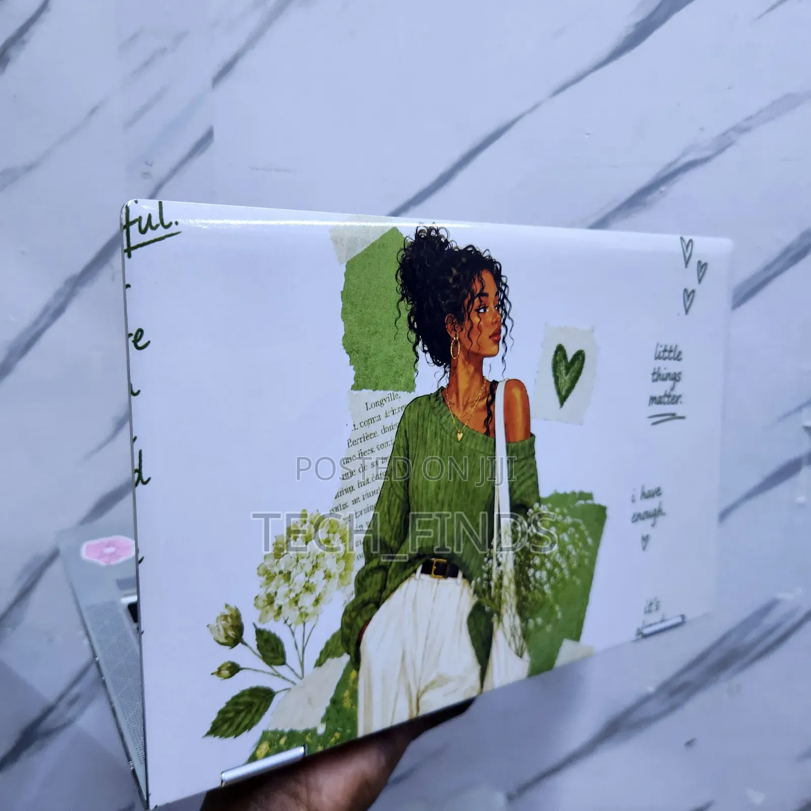 Beautiful Black Feminine Customized Laptop Skins