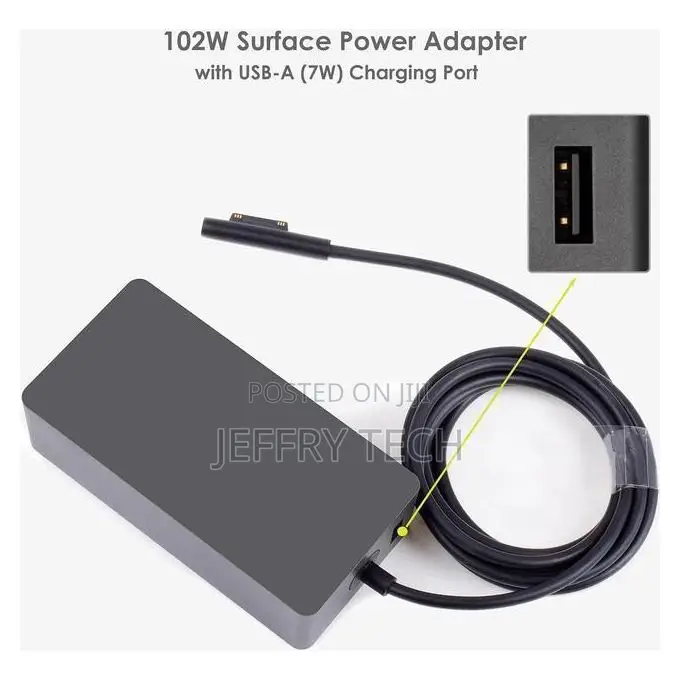 Microsoft Surface Charger 102W 15V 6.33A for Surface Pro 1798 + Power