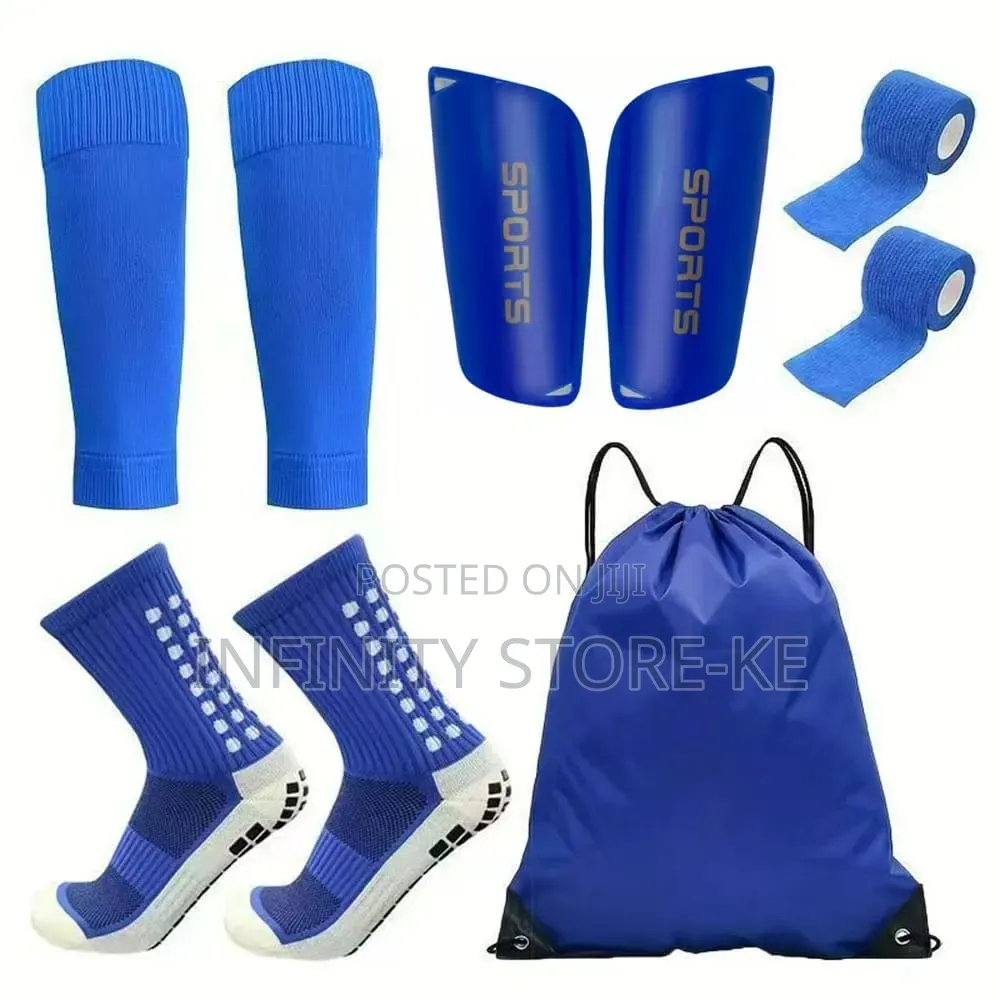 5 in 1 Soccer Gear Set Shin Guards ,Bandage,socks With Grip