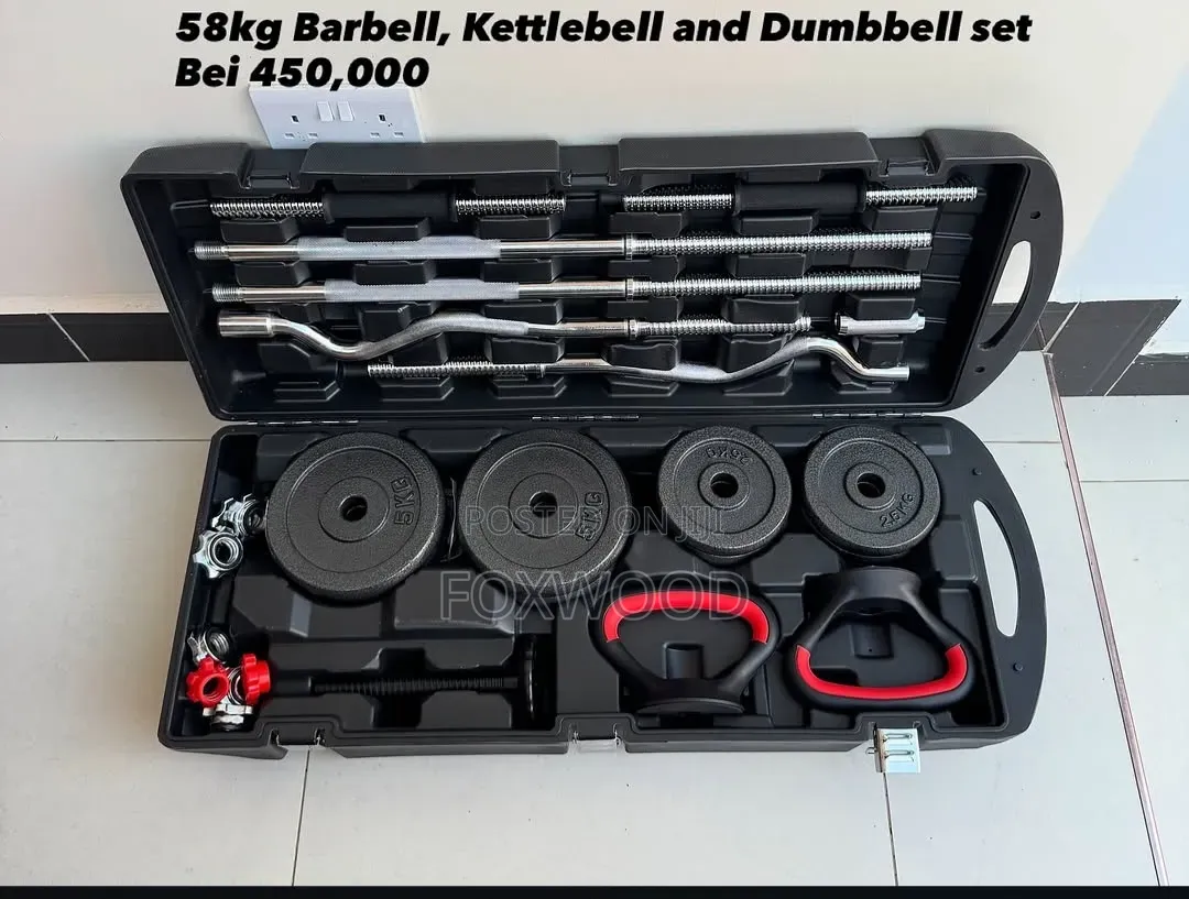 58KG Adjustable Dumbbell and Barbell Set With Case
