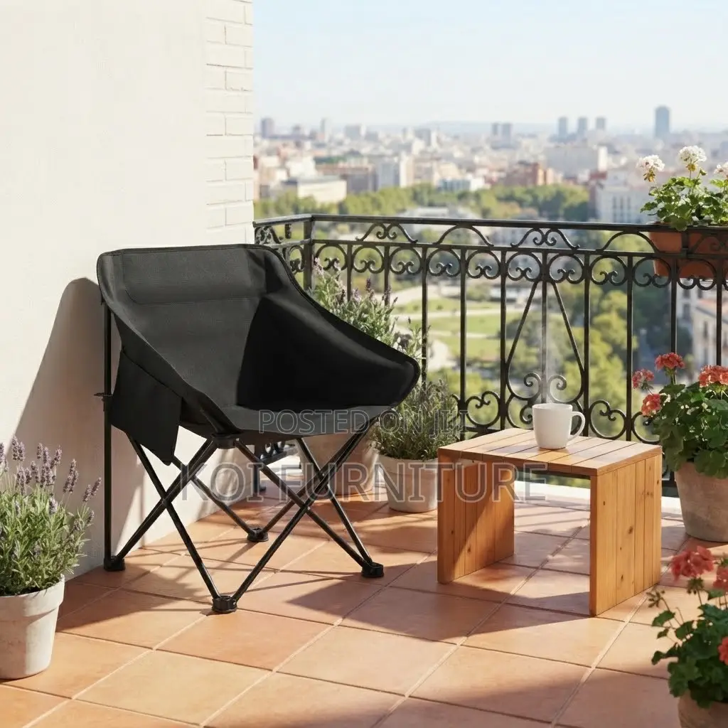 Home Chairs; Foldable Black Outdoor Camping Chairs