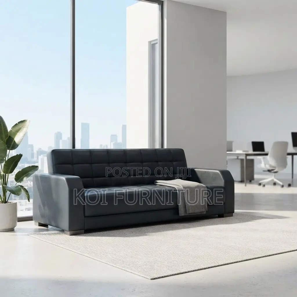 Office Sofa; Black Five Seaters Executive Meeting Office Sofa Set