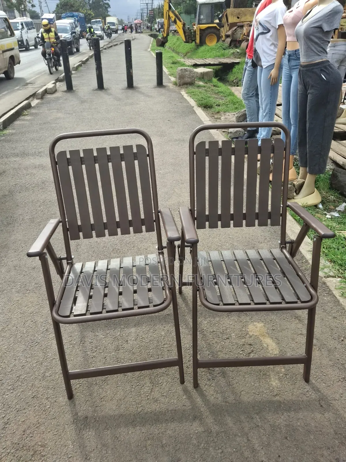Metal Slatted Folding Chairs
