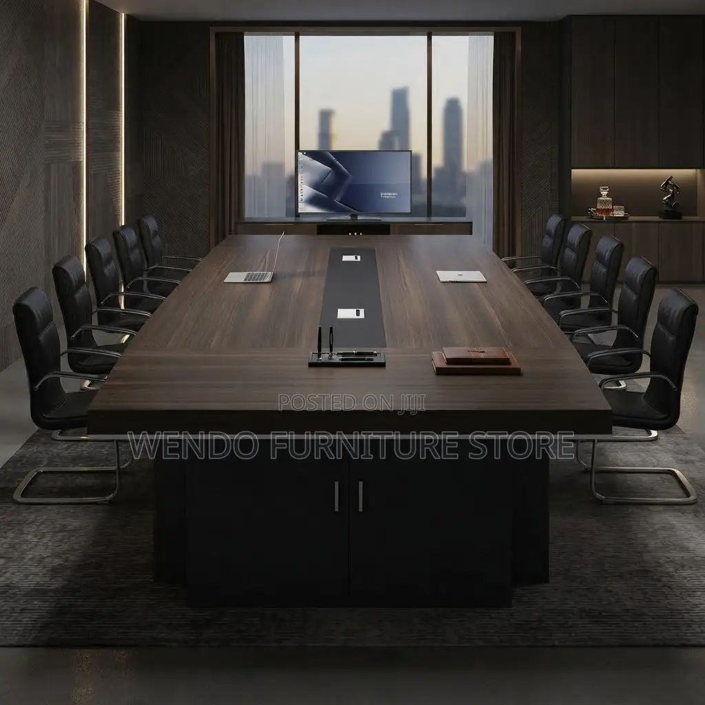 Boardroom Table; 300CM Brown-Top Boardroom Table