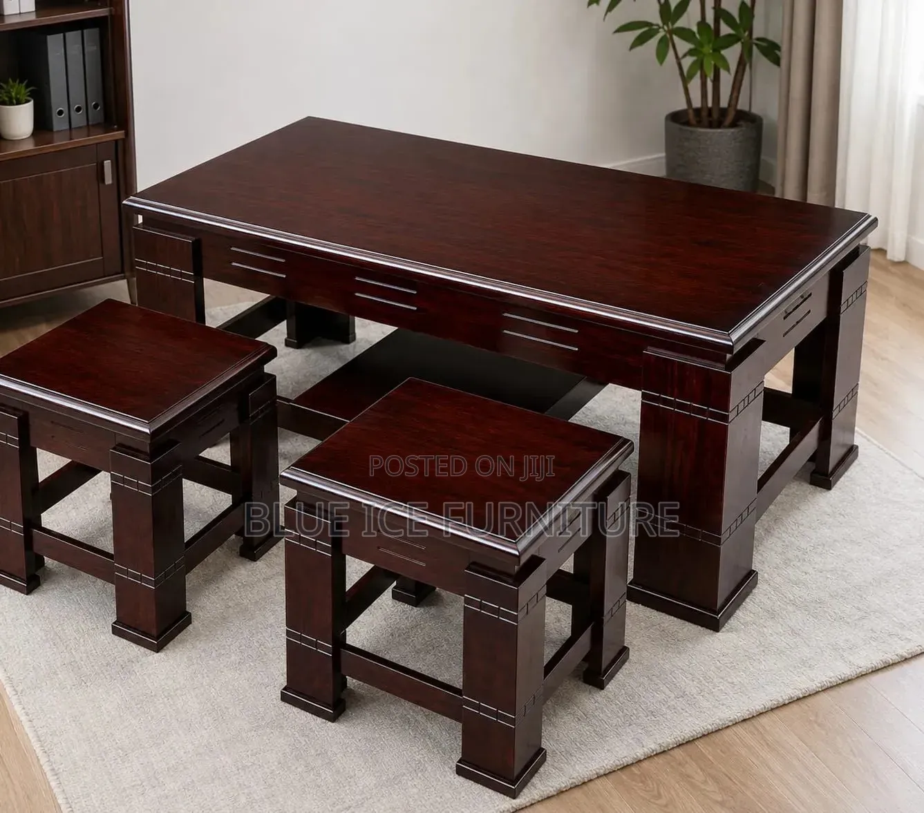 Wooden Coffee Table Set With 2 Matching Side Tables