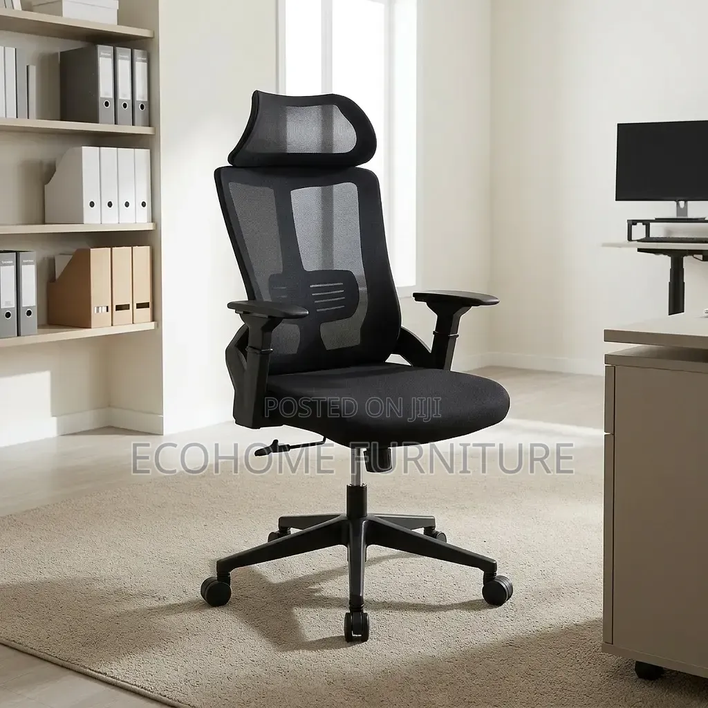 Office Chair – Ergonomic Mesh Chair With Headrest