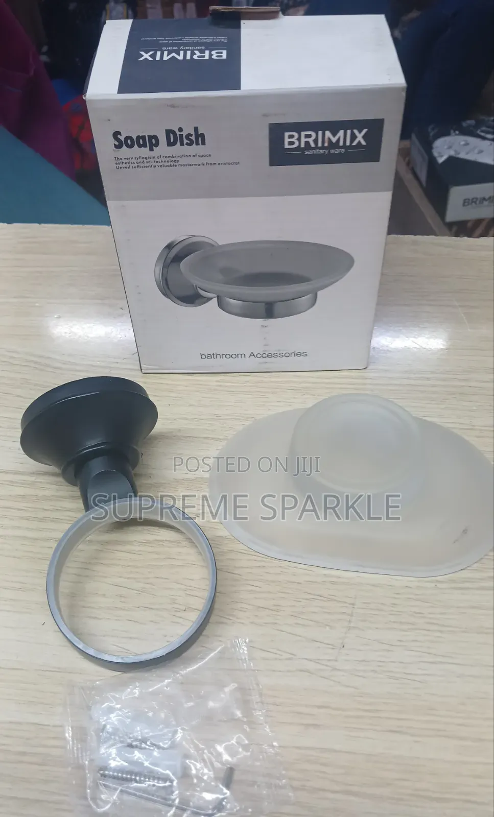 Wall Mounted Soap Dish Holder BRIMIX Frosted Glass Bathroom Fitting