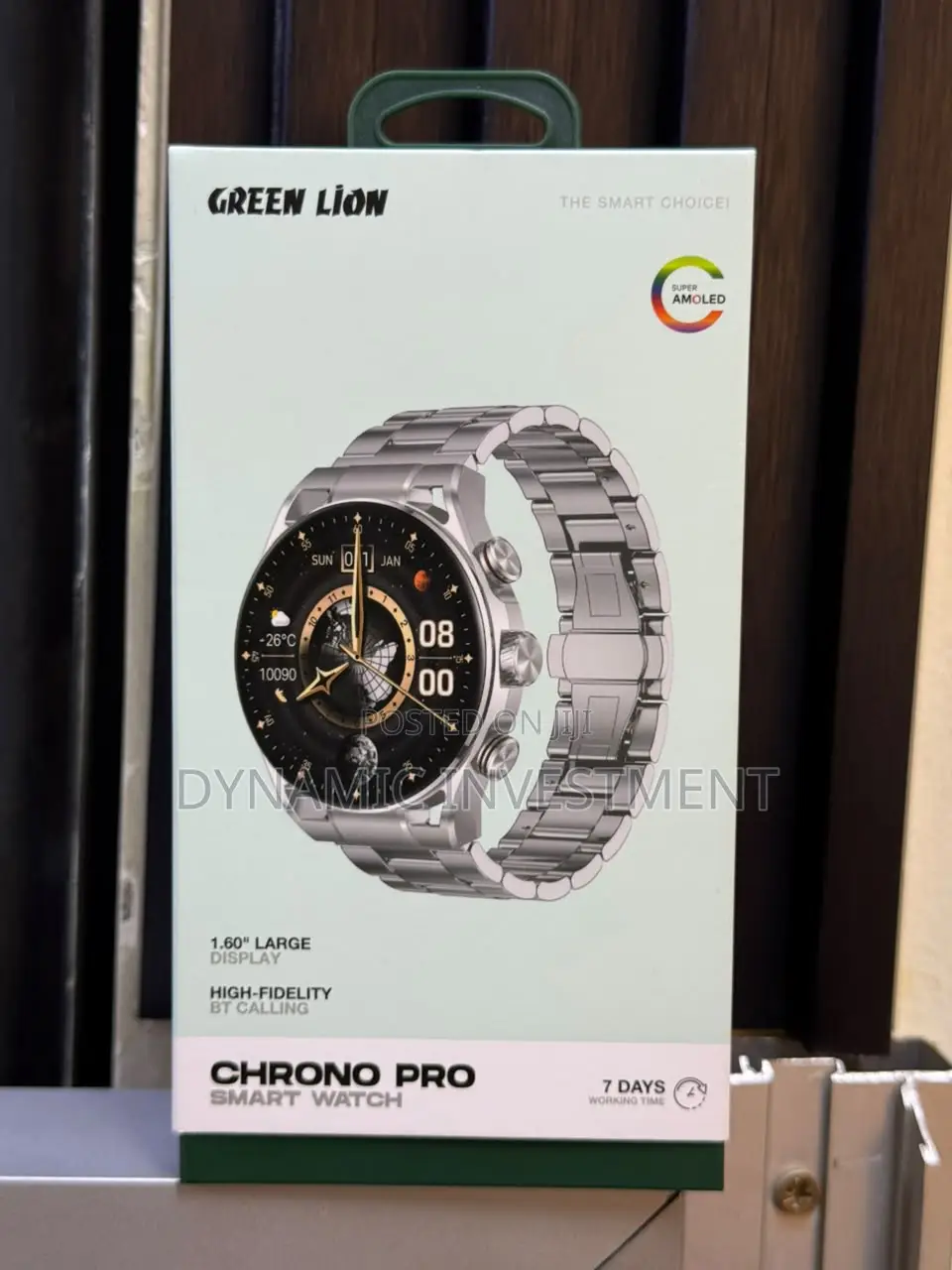 Green Lion Chrono Pro Smart Watch With 1.6" AMOLED Display 1000nits