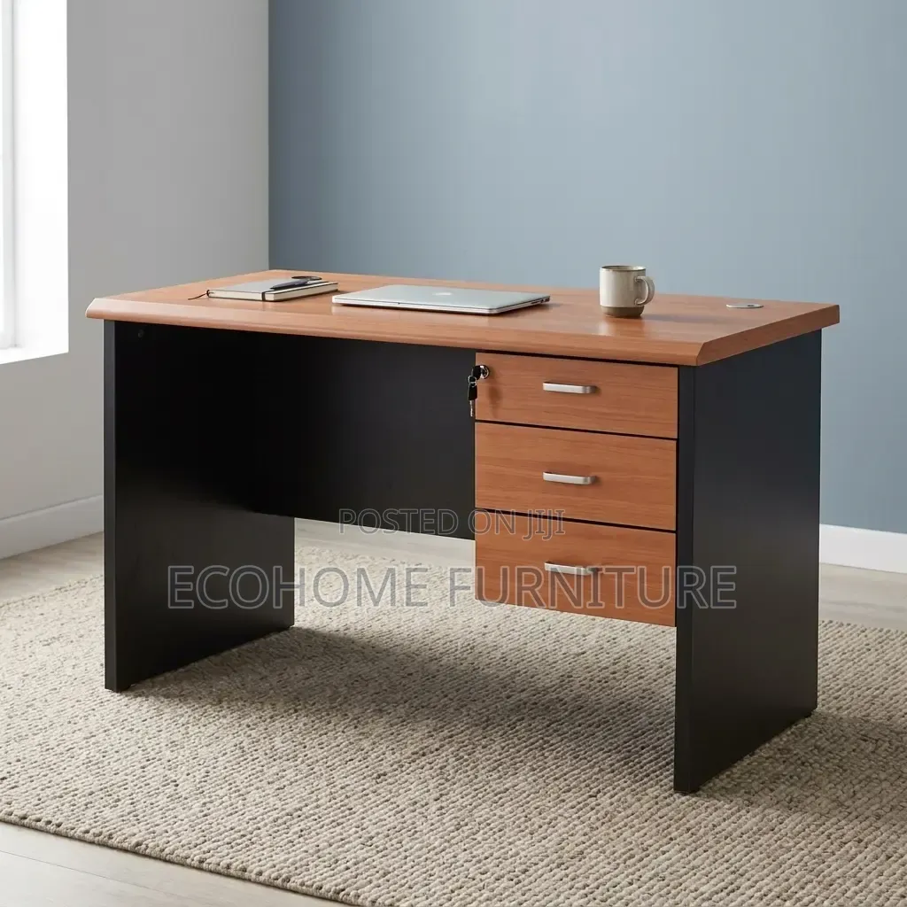 Office Desk – Executive Work Desk With 3 Drawer Pedestal