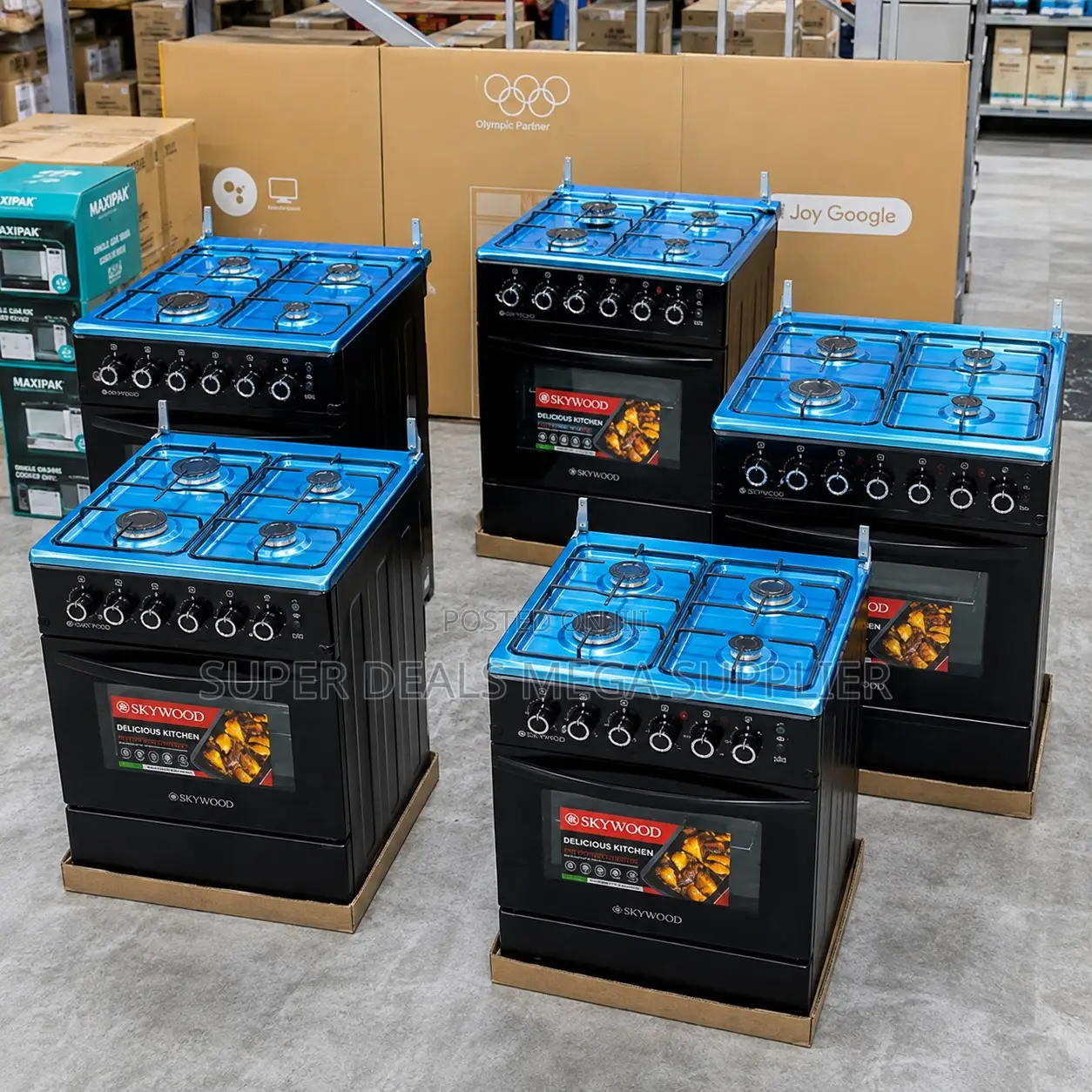 Low Prices Wide Oven 3 Gas Burners +1 Electric Free Standing Cookers