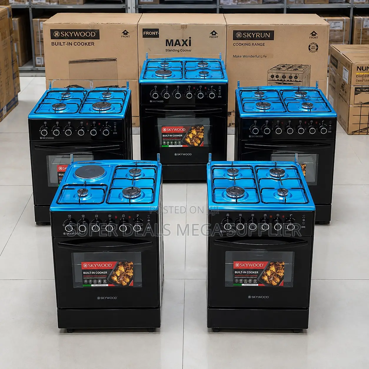Low Prices Wide Oven 3 Gas Burners +1 Electric Free Standing Cookers