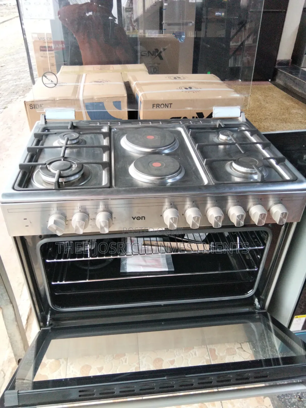 Von 4+2 Size 90*60 With Wok Burner Gas Sensors Double Turbo Fan
