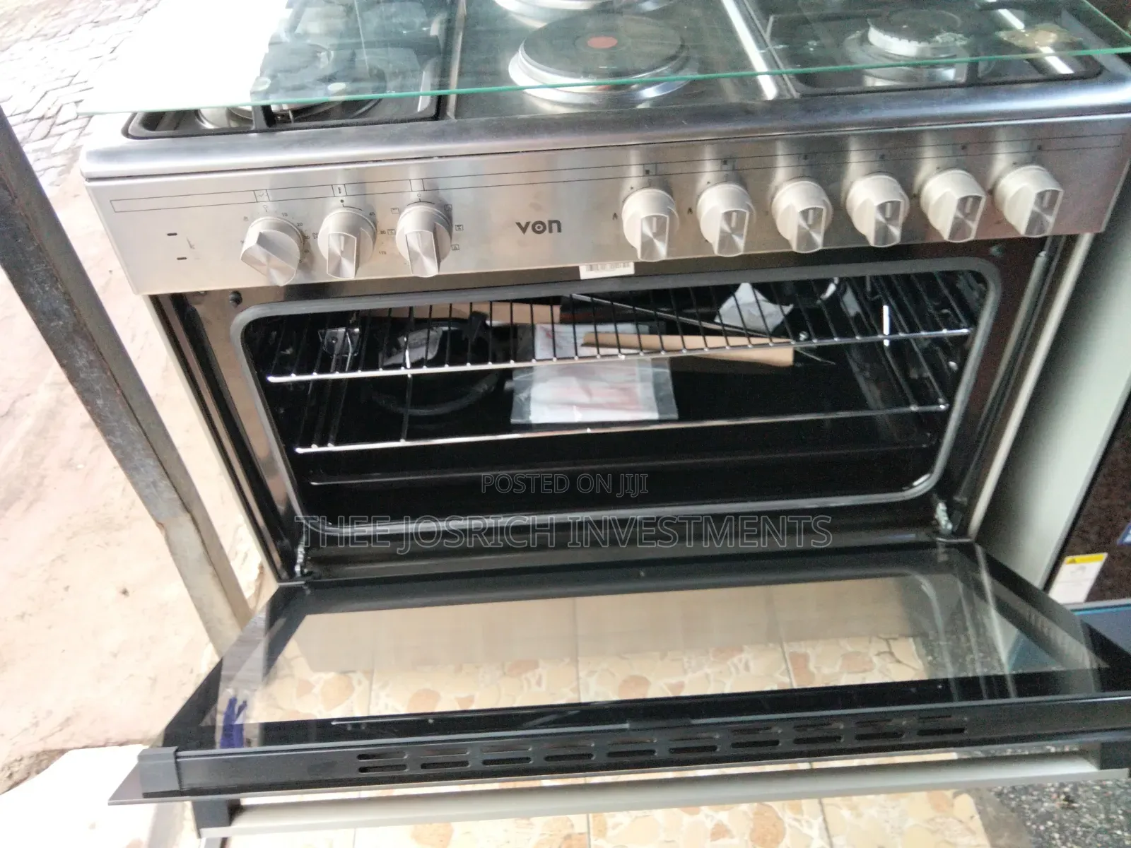 Von 4+2 Size 90*60 With Wok Burner Gas Sensors Double Turbo Fan