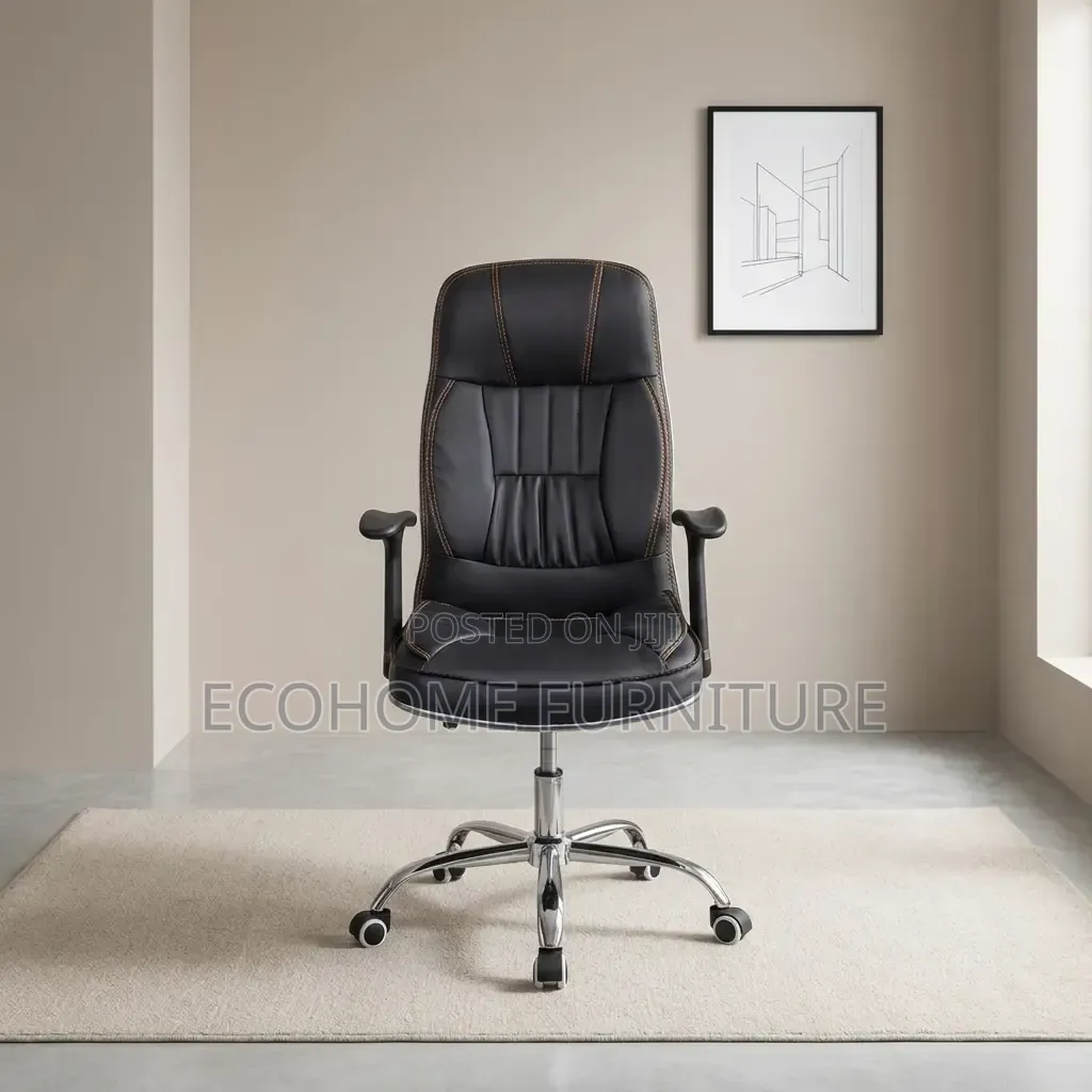 Executive Chair – High Back Leather Office Chair With Armrests