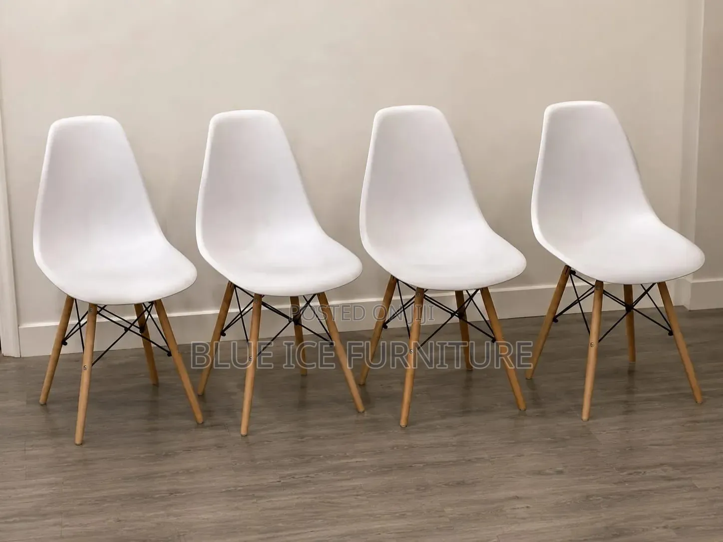 Modern White Dining Chair – Wooden Legs Stylish Design