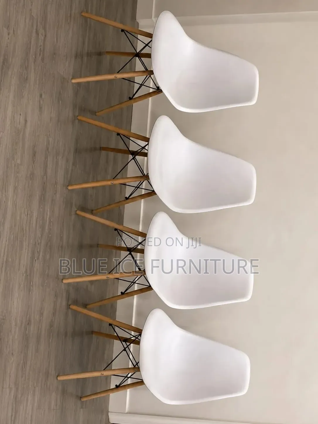 Modern White Dining Chair – Wooden Legs Stylish Design