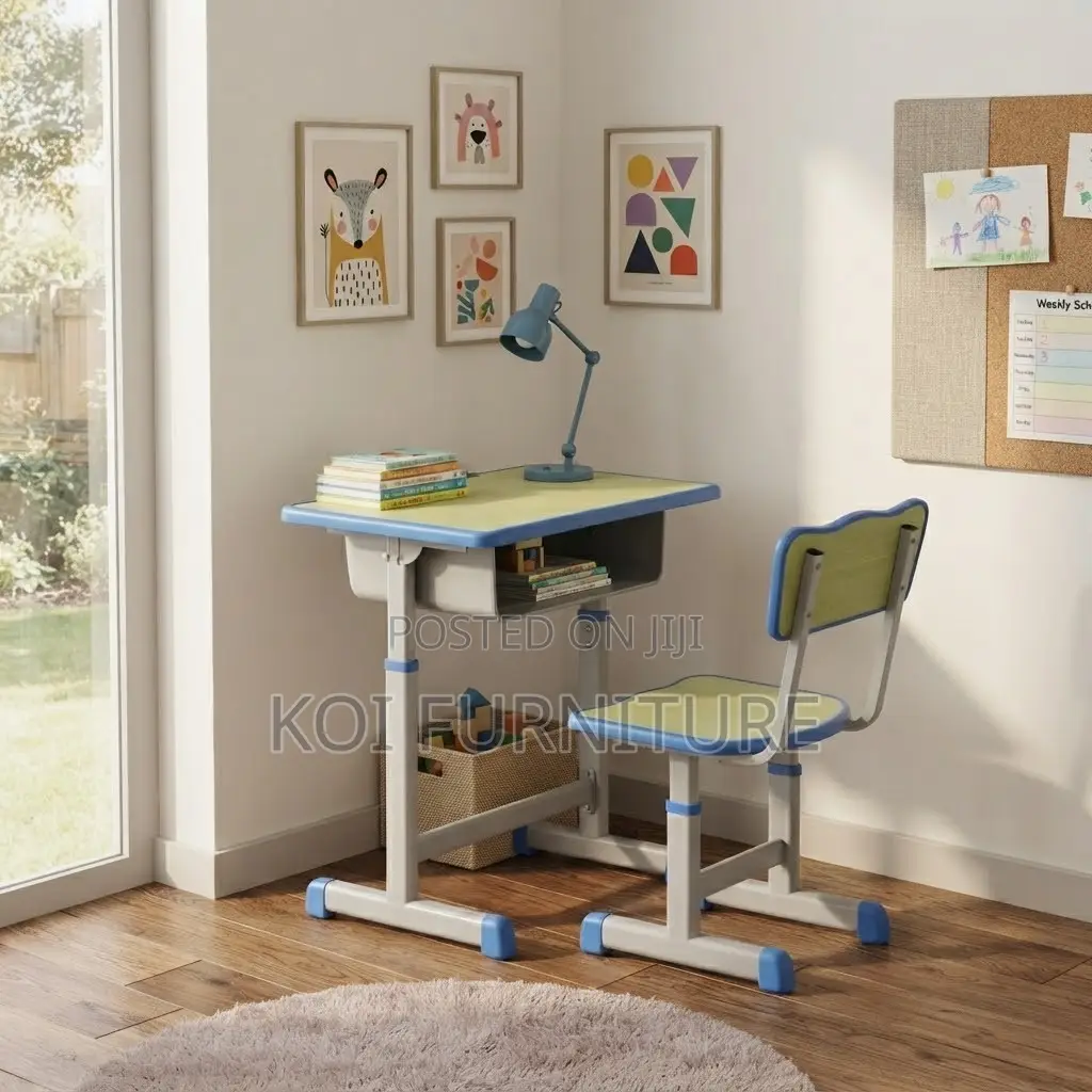 Home Desk; Adjustable Study Desk Chair Set With Drawer