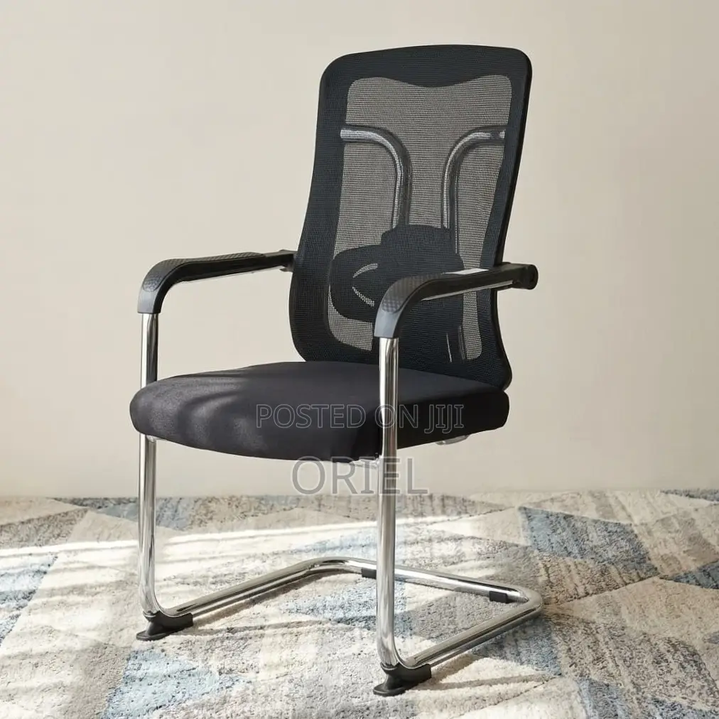 Office Chair : Chrome Sled-Base Office Waiting Chair