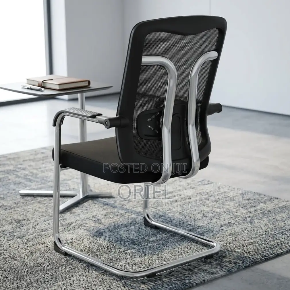 Office Chair : Chrome Sled-Base Office Waiting Chair