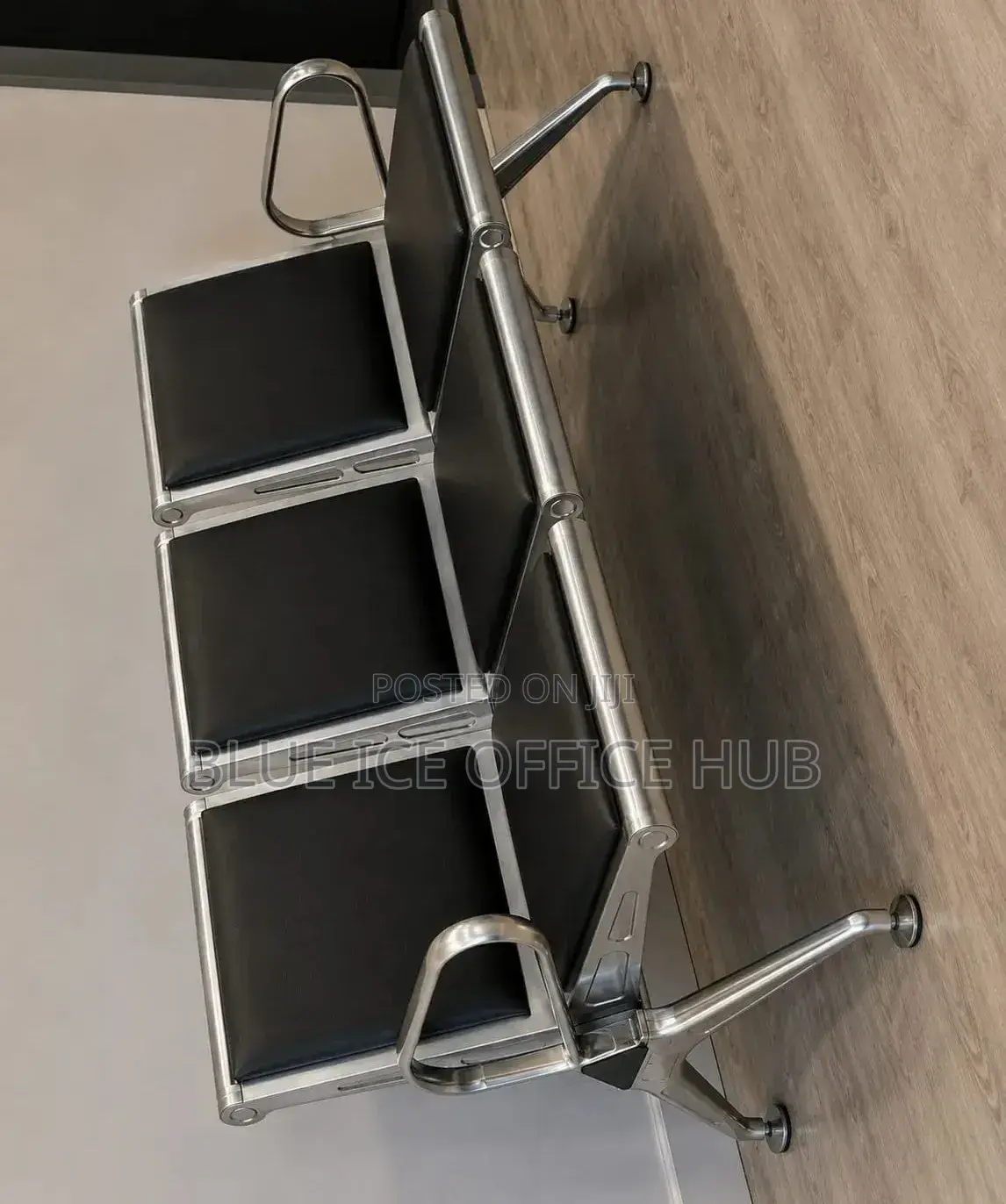Modern Black Leather Reception Chair