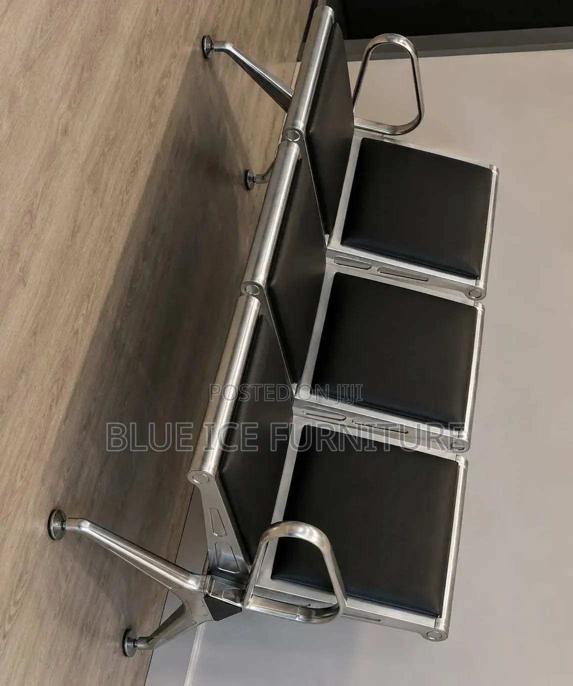 Modern Black Leather Reception Chair