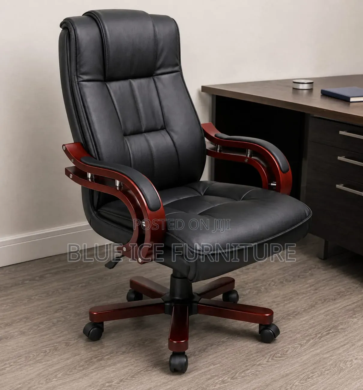 Black Leather High Back Boss Chair