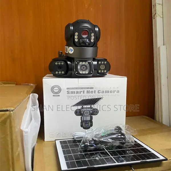 Real-Time Control 4G Triple Lens Solar CCTV Camera 360 Degrees