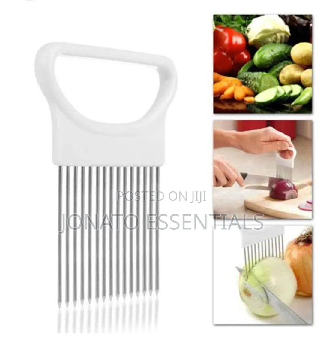 Stainless Steel Onion Slicer Holder and Meat Tenderizer Guide
