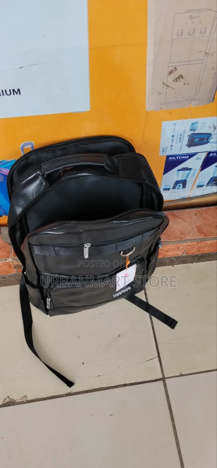 Leather Stylish Executive Laptop Business Backpack, 48cm Heigh