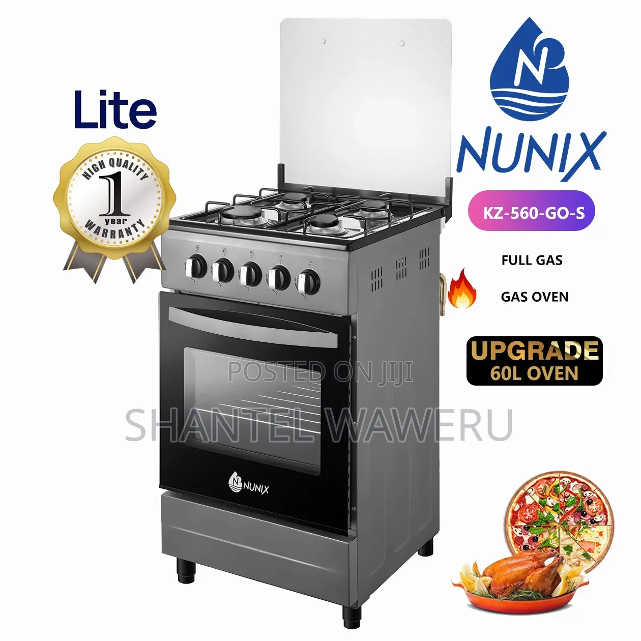 New Model 50*55 Nunix Full Gas Standing Cooker at 14000