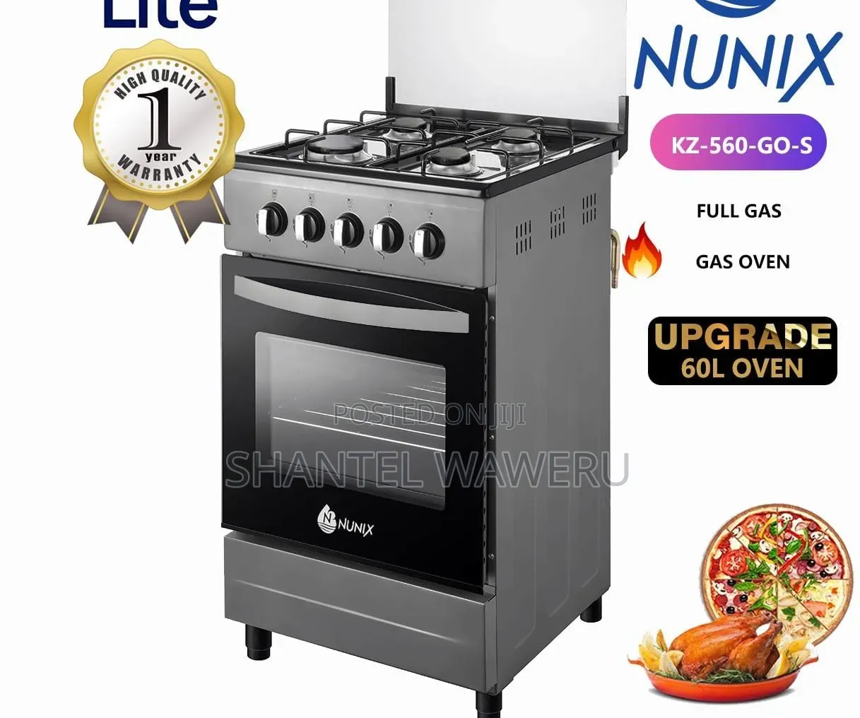New Model 50*55 Nunix Full Gas Standing Cooker at 14000