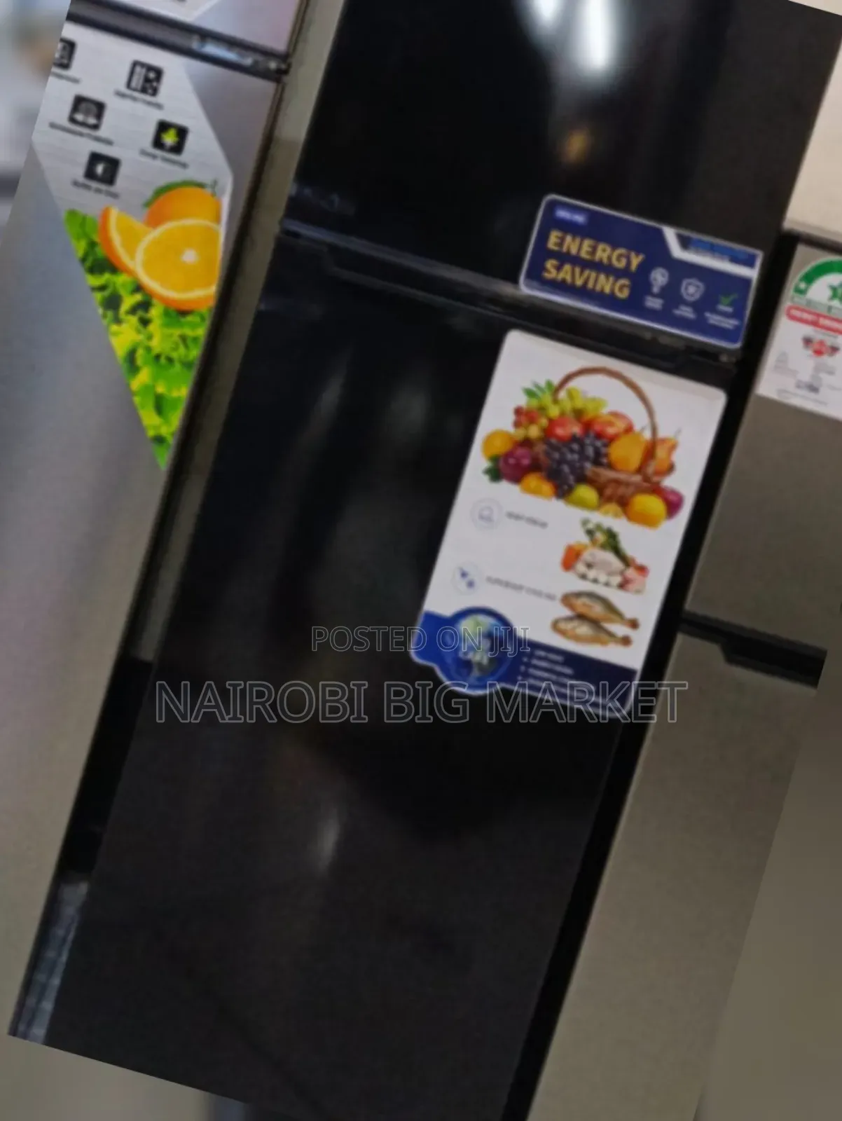 Decho 188l Black Double Door Fridge