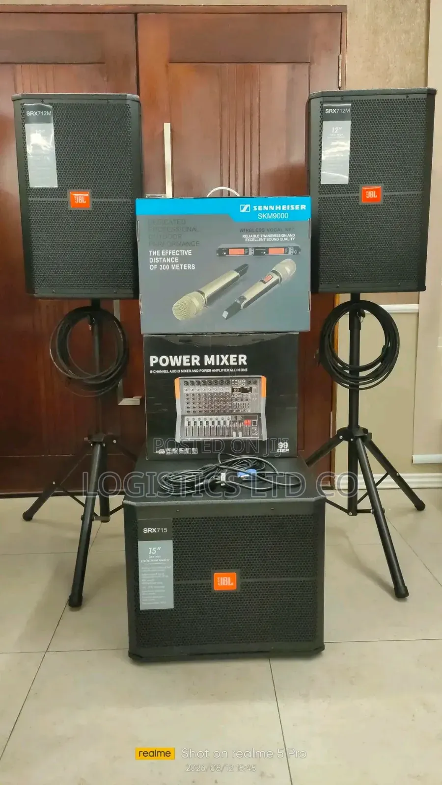 Full Set 8 Channel Powered Mixer Complete Set for Outdoor and Indoor