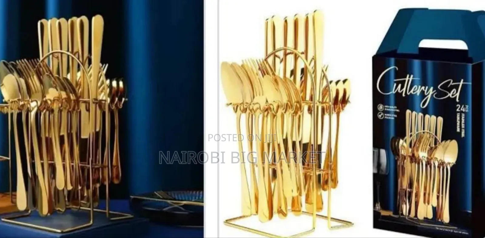 24 Pieces Gold Cutlery Set