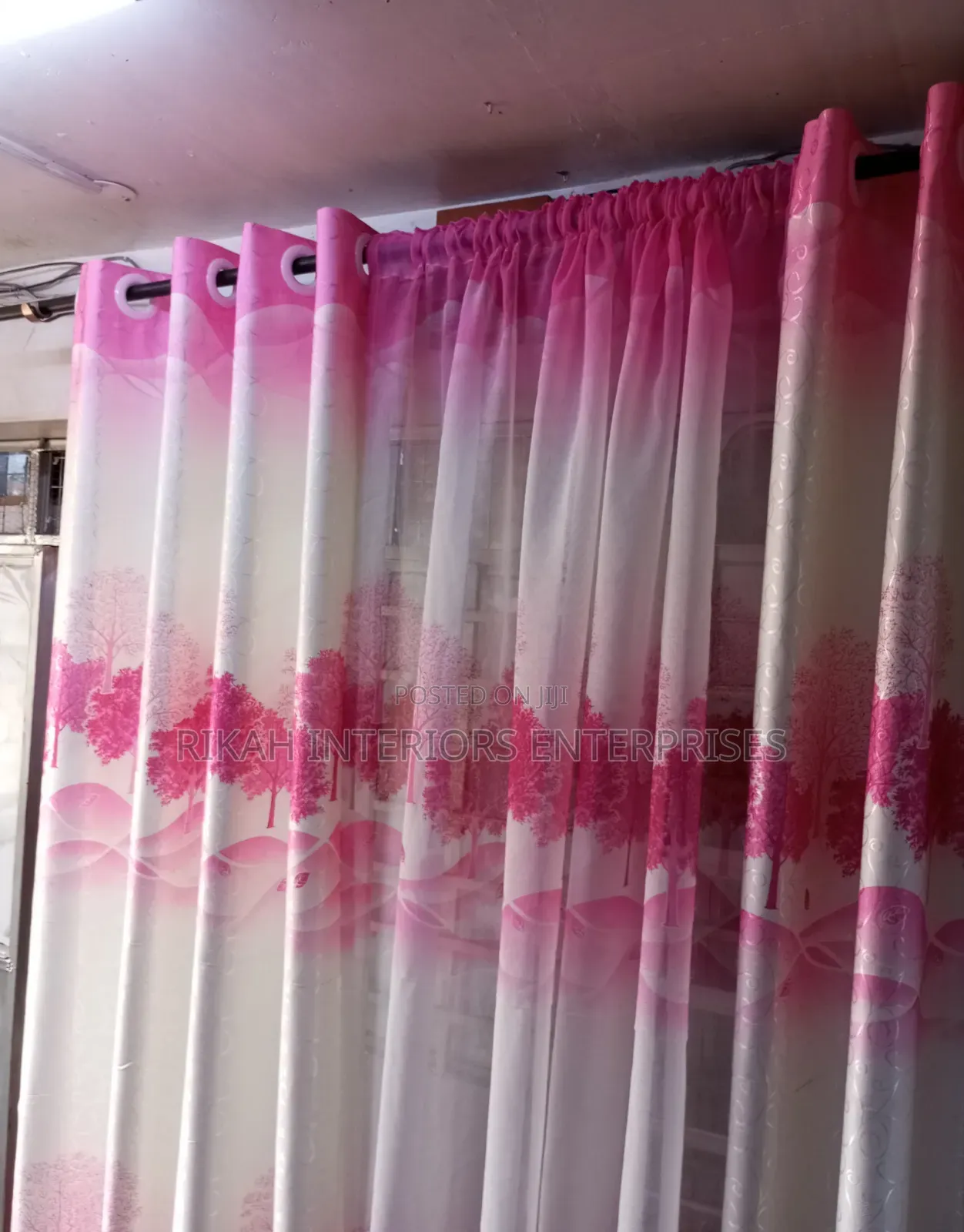 White and Pink Floral Curtains for Girls Bedroom