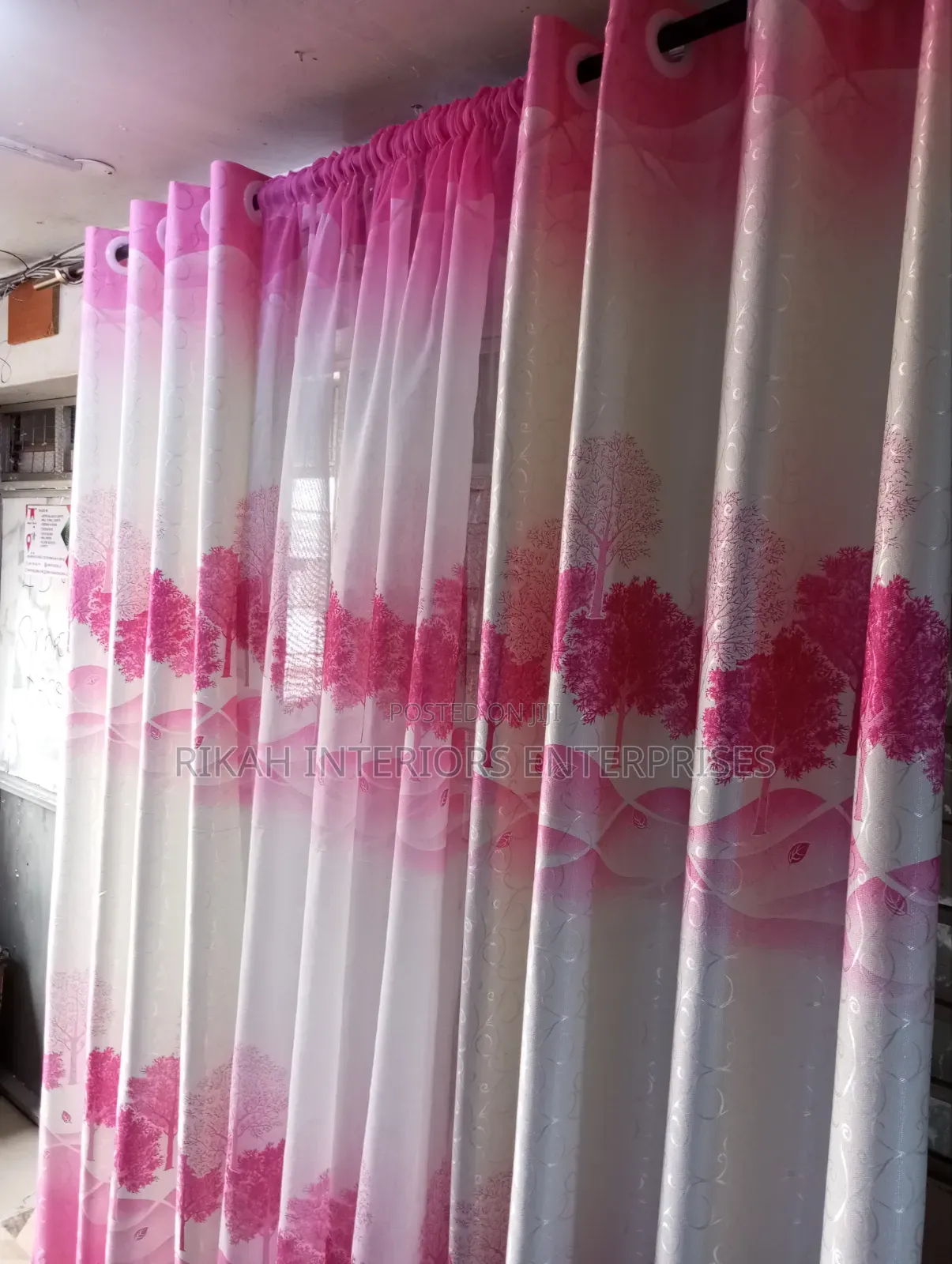 White and Pink Floral Curtains for Girls Bedroom