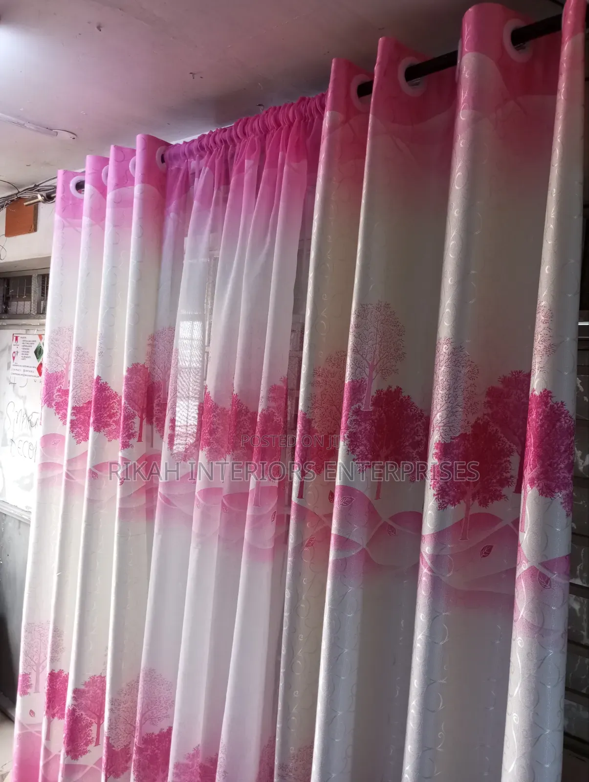 White and Pink Floral Curtains for Girls Bedroom