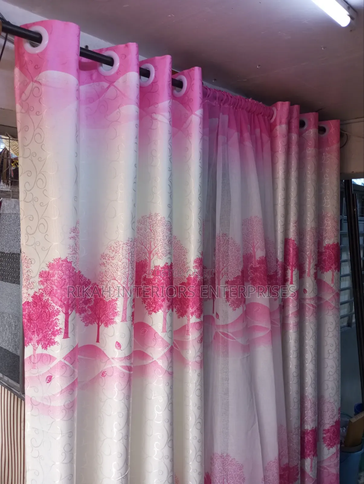 White and Pink Floral Curtains for Girls Bedroom
