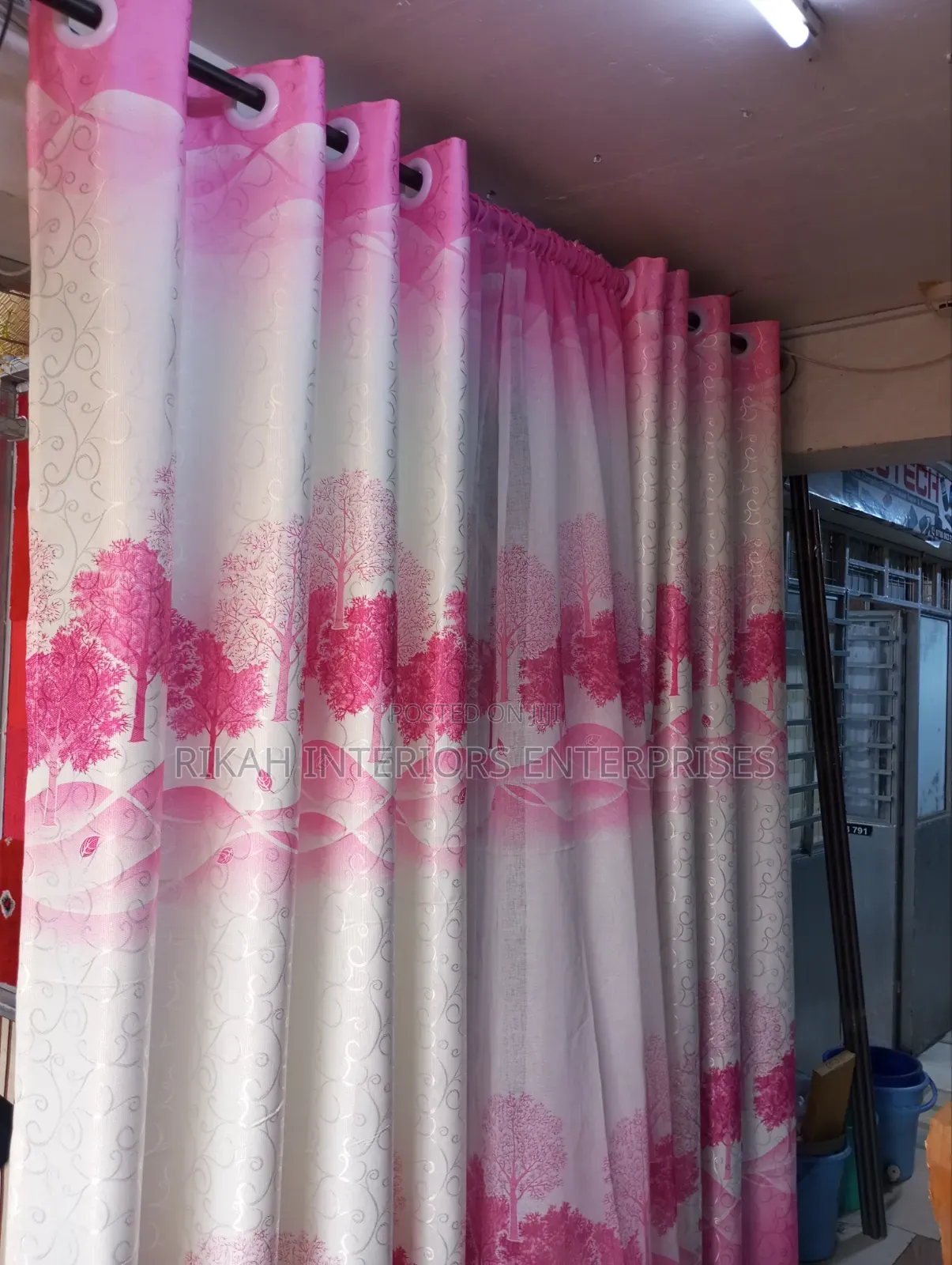 White and Pink Floral Curtains for Girls Bedroom